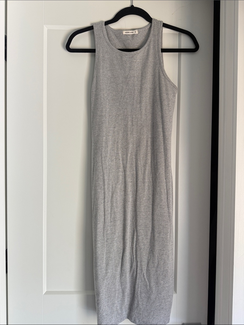 Madewell Light Gray Ribbed Tank Midi Dress